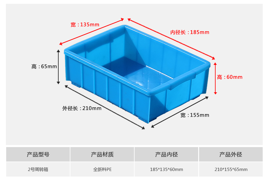 轩盛塑业2号塑料周转箱 小型零件盒 电子元件收纳 HDPE材质