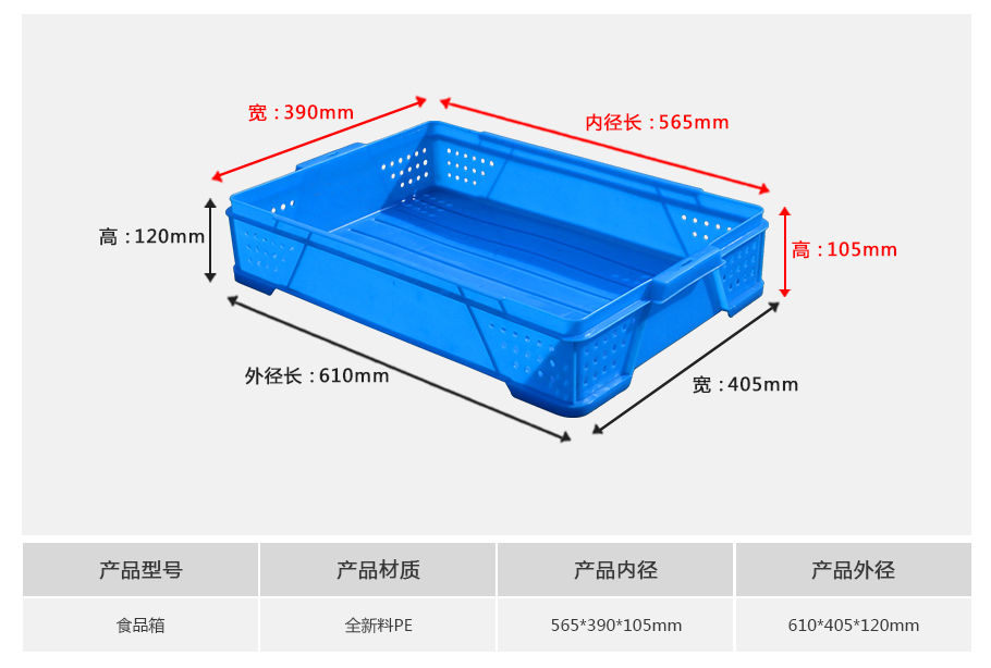 轩盛塑业塑料周转箱 中大型标准款 农副产品物流收纳 HDPE材质